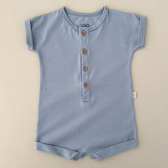 Macaquinho Bebe Manga Curta - Azul Gelato