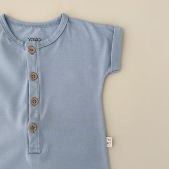 Macaquinho Bebe Manga Curta - Azul Gelato