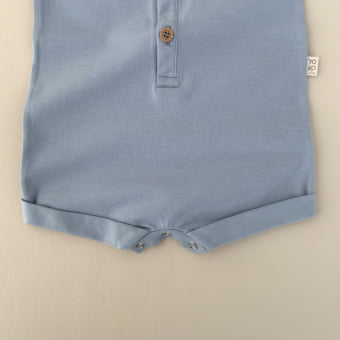 Macaquinho Bebe Manga Curta - Azul Gelato