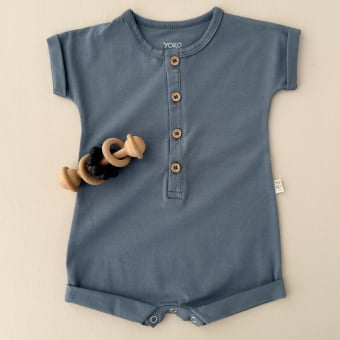 Macaquinho Bebe Manga Curta - Azul Oceano