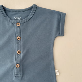 Macaquinho Bebe Manga Curta - Azul Oceano