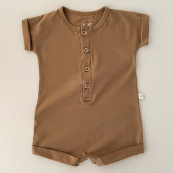 Macaquinho Bebe Manga Curta - Caramelo