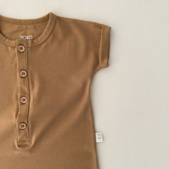 Macaquinho Bebe Manga Curta - Caramelo