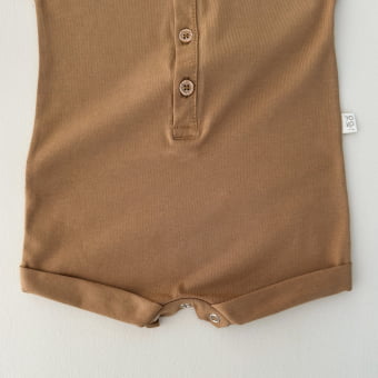 Macaquinho Bebe Manga Curta - Caramelo