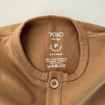 Macaquinho Bebe Manga Curta - Caramelo