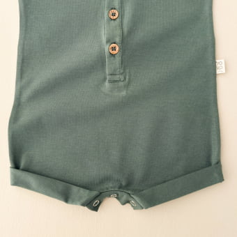 Macaquinho Bebe Manga Curta - Verde Bonsai