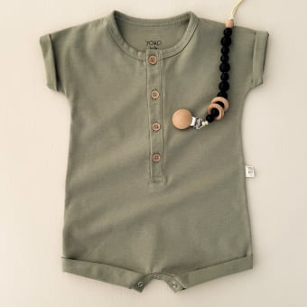 Macaquinho Bebe Manga Curta - Verde Pistache