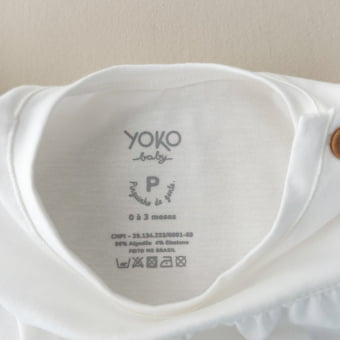 Macaquinho Bebê Menina Manga Curta – Off White