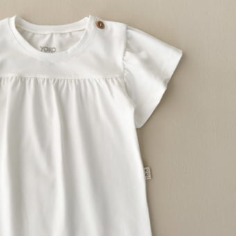 Macaquinho Bebê Menina Manga Curta – Off White