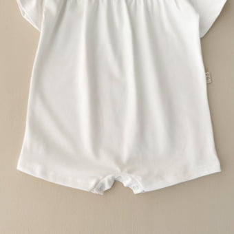 Macaquinho Bebê Menina Manga Curta – Off White