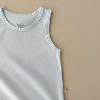 Macaquinho Bebe Regata Cotton Leve - Azul Céu