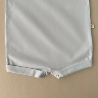 Macaquinho Bebe Regata Cotton Leve - Azul Céu