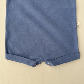 Macaquinho Bebe Regata Cotton Leve - Azul Indigo