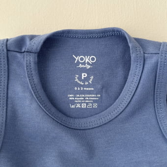 Macaquinho Bebe Regata Cotton Leve - Azul Indigo