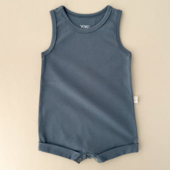 Macaquinho Bebe Regata Cotton Leve - Azul Oceano
