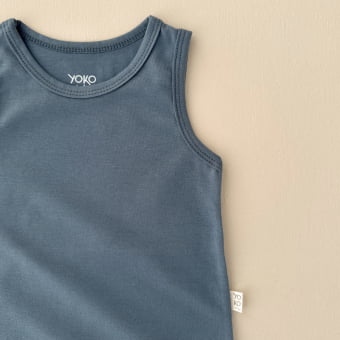 Macaquinho Bebe Regata Cotton Leve - Azul Oceano