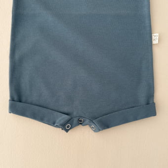 Macaquinho Bebe Regata Cotton Leve - Azul Oceano