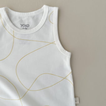 Macaquinho Bebe Regata Cotton Leve - Linhas Orgânicas Amarelo Brulée