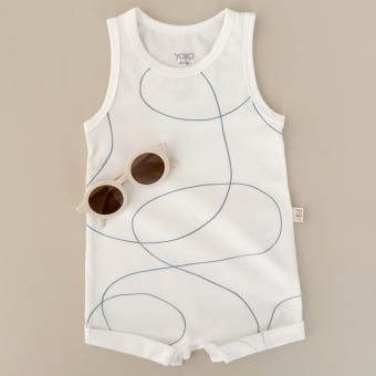 Macaquinho Bebe Regata Cotton Leve - Linhas Orgânicas Azul Gelato