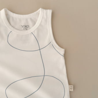 Macaquinho Bebe Regata Cotton Leve - Linhas Orgânicas Azul Gelato