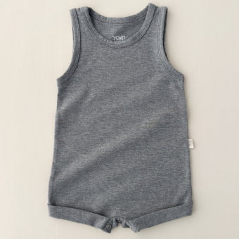 Macaquinho Bebe Regata Cotton Leve - Mescla Escuro