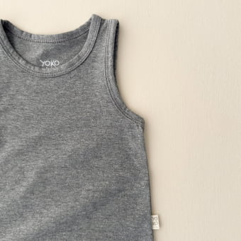 Macaquinho Bebe Regata Cotton Leve - Mescla Escuro