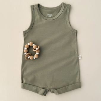 Macaquinho Bebe Regata Cotton Leve - Verde Pistache