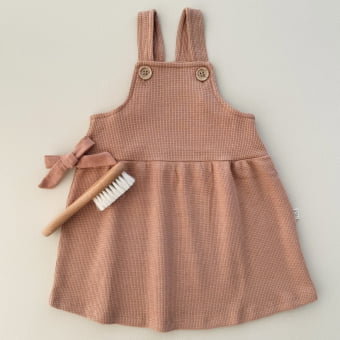 Vestido Bebe Salopete Waffle – Telha