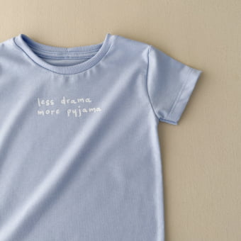 Conjunto Bebê Pijama Manga Curta Cotton Leve – Azul Calmaria