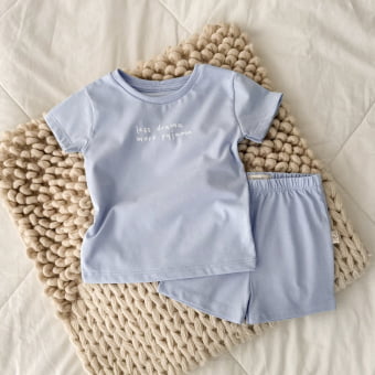 Conjunto Bebê Pijama Manga Curta Cotton Leve – Azul Calmaria