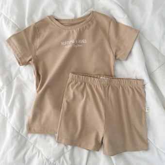Conjunto Bebê Pijama Manga Curta Cotton Leve – Latte