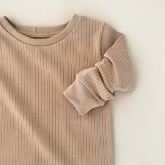 Conjunto Bebê Pijama Manga Longa Canelado – Latte