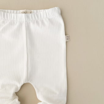 Conjunto Bebê Pijama Manga Longa Canelado – Off White com Estrelas Latte