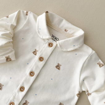 Conjunto Bebê Pijama Manga Longa com Gola – Ursinhos