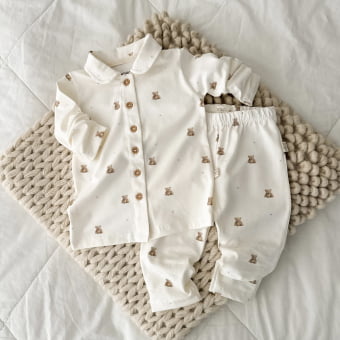 Conjunto Bebê Pijama Manga Longa com Gola – Ursinhos