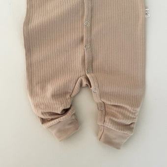 Macacão Bebê Pijama Manga Longa Canelado – Latte