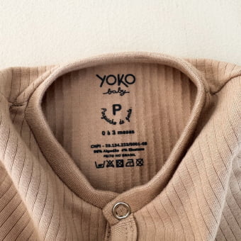 Macacão Bebê Pijama Manga Longa Canelado – Latte