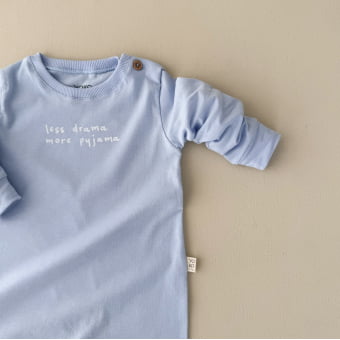 Macacão Bebê Pijama Manga Longa Cotton Leve – Azul Calmaria