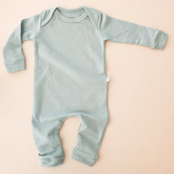 Macacão Bebe Pijama Manga Longa Cozy - Aqua