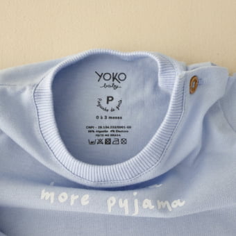 Macaquinho Bebê Pijama Manga Curta Cotton Leve – Azul Calmaria