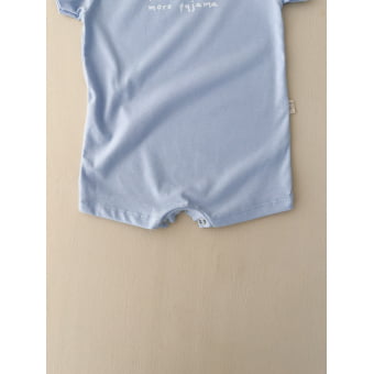 Macaquinho Bebê Pijama Manga Curta Cotton Leve – Azul Calmaria