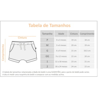 Short Bebe Saruel - Listrado Marfim e Azul