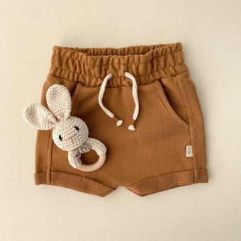 Short Saruel Bebe Moletom - Caramelo