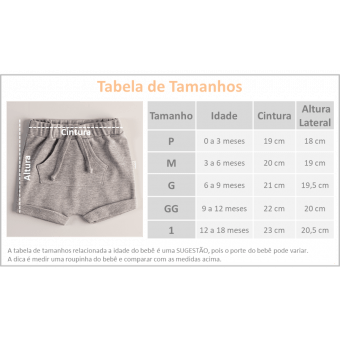 Shorts Saruel Bebe Unissex - Cinza Mescla Escuro