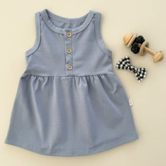 Vestido Bebe Regata - Azul Brisa